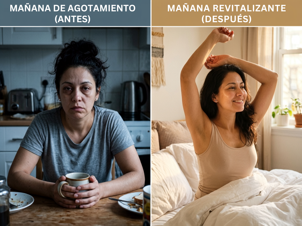 Mañana de agotamiento antes del protocolo y mañana con energía después de 72 horas